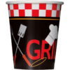 BBQ Design Paper Cups- Black, Red & White Design x8