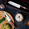 Flint & Flame 2 Piece Santoku Set - With Wooden Gift Box